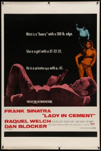 8r137 LADY IN CEMENT 40x60 1968 Frank Sinatra with a .45 & sexy Raquel Welch with a 37-22-35!