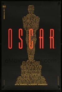 8r205 69TH ANNUAL ACADEMY AWARDS heavy stock 24x36 1sh 1997 image of Oscar from winning movie titles