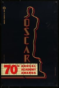 8r206 70TH ANNUAL ACADEMY AWARDS 24x36 1sh 1998 image of the Oscar Award as a neon theater sign!