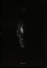 8r223 ALIEN COVENANT style A teaser DS 1sh 2017 Ridley Scott, Fassbender, drooling close-up, run!