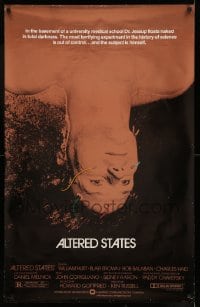 8r226 ALTERED STATES foil 25x40 1sh 1980 William Hurt, Paddy Chayefsky, Ken Russell, sci-fi!