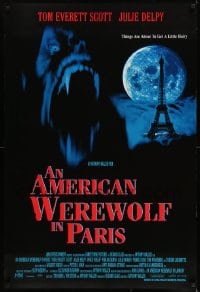 8r235 AMERICAN WEREWOLF IN PARIS int'l DS 1sh 1997 horror image of giant werewolf & Eiffel Tower!