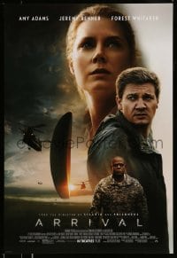 8r240 ARRIVAL advance DS 1sh 2016 Amy Adams, Jeremy Renner, Forest Whitaker, great sci-fi image!