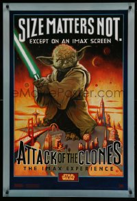 8r242 ATTACK OF THE CLONES style A IMAX DS 1sh 2002 Star Wars Episode II, Yoda, size matters not!