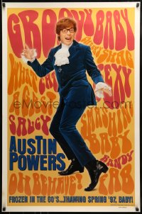 8r243 AUSTIN POWERS: INT'L MAN OF MYSTERY teaser DS 1sh 1997 Mike Myers, what a gas!