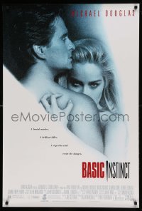 8r253 BASIC INSTINCT 1sh 1992 Paul Verhoeven directed, Michael Douglas & sexy Sharon Stone!