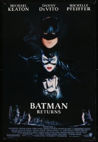8r260 BATMAN RETURNS 1sh 1992 Michael Keaton, Danny DeVito, Michelle Pfeiffer, Tim Burton!