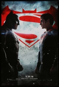 8r266 BATMAN V SUPERMAN teaser DS 1sh 2016 Ben Affleck and Henry Cavill in title roles facing off!
