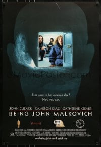 8r278 BEING JOHN MALKOVICH 1sh 1999 Spike Jonze directed, Cusack, Cameron Diaz!