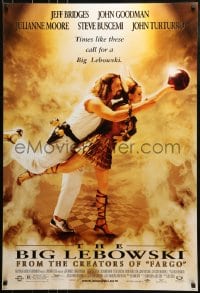 8r285 BIG LEBOWSKI 1sh 1998 Coen Bros cult classic, Jeff Bridges bowling w/Julianne Moore!