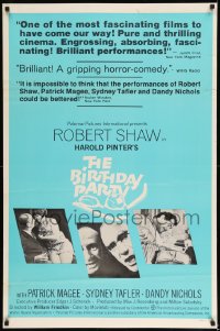 8r291 BIRTHDAY PARTY 1sh 1968 directed by William Friedkin, Harold Pinter, Robert Shaw!
