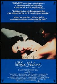 8r302 BLUE VELVET 1sh 1986 directed by David Lynch, sexy Isabella Rossellini, Kyle MacLachlan