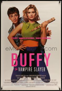8r314 BUFFY THE VAMPIRE SLAYER 1sh 1992 great image of Kristy Swanson & Luke Perry!