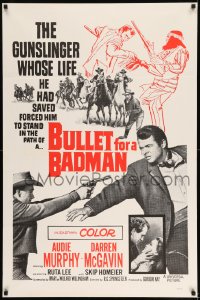 8r315 BULLET FOR A BADMAN military 1sh 1964 Audie Murphy is framed for murder by Darren McGavin!