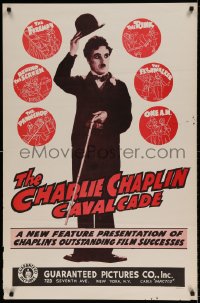 8r330 CHARLIE CHAPLIN CAVALCADE 1sh R1940s The Fireman, Behind the Screen, cool art of Chaplin!