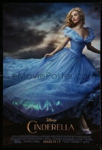 8r336 CINDERELLA advance DS 1sh 2015 great image of Lilly James in the title role!