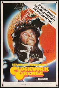 8r340 CLOCKWORK ORANGE 1sh R1982 Stanley Kubrick classic, different art of Malcolm McDowell