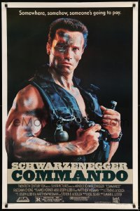 8r343 COMMANDO 1sh 1985 Arnold Schwarzenegger is going to make someone pay!