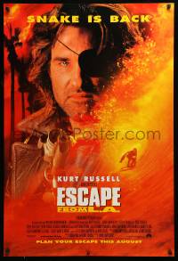 8r401 ESCAPE FROM L.A. int'l advance DS 1sh 1996 John Carpenter, Russell is back as Snake Plissken!