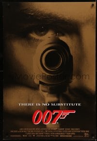 8r471 GOLDENEYE 1sh 1995 image of Pierce Brosnan as secret agent James Bond 007, gun close up!
