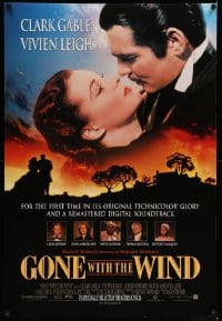 8r475 GONE WITH THE WIND advance DS 1sh R1998 classic image of Clark Gable and Vivien Leigh!