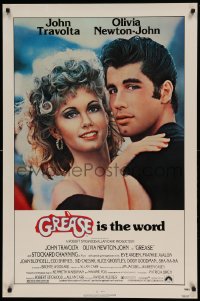 8r480 GREASE 1sh 1978 c/u of John Travolta & Olivia Newton-John in a most classic musical!