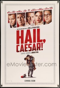 8r492 HAIL, CAESAR int'l teaser DS 1sh 2016 Joel Coen & Ethan Coen, Brolin, Clooney, white background!