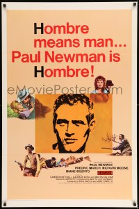 8r520 HOMBRE 1sh 1966 Paul Newman, Martin Ritt, Fredric March, it means man!
