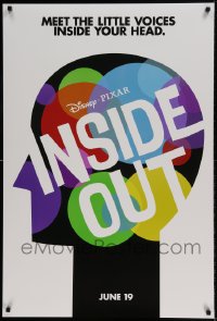 8r554 INSIDE OUT advance DS 1sh 2015 Walt Disney, Pixar, the voices inside your head, profile art!