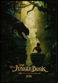 8r578 JUNGLE BOOK teaser DS 1sh 2016 great image of Mowgli with Shere Khan and Kaa!