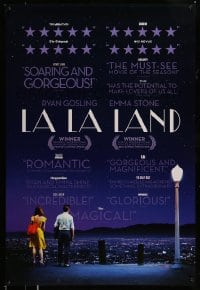 8r603 LA LA LAND teaser DS 1sh 2016 Ryan Gosling & Emma Stone looking over city, reviews style!