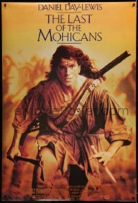 8r169 LAST OF THE MOHICANS 44x65 video poster 1992 Daniel Day Lewis as adopted Native American!