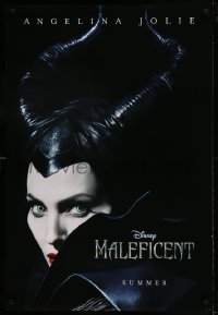 8r660 MALEFICENT teaser DS 1sh 2014 cool close-up image of sexy Angelina Jolie in title role!