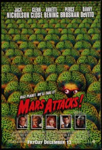 8r666 MARS ATTACKS! int'l advance 1sh 1996 directed by Tim Burton, great image of cast!