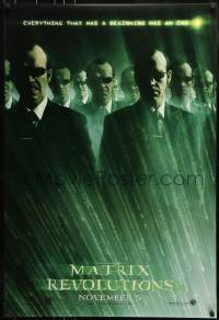8r679 MATRIX REVOLUTIONS teaser DS 1sh 2003 image of Hugo Weaving as many Agent Smiths!