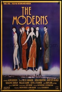 8r698 MODERNS 1sh 1988 Alan Rudolph, cool artwork of trendy 1920's people by star Keith Carradine!