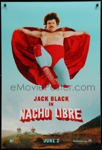 8r715 NACHO LIBRE teaser DS 1sh 2006 unmasked Mexican luchador wrestler Jack Black facing front!