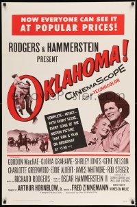 8r731 OKLAHOMA 1sh R1963 Gordon MacRae, Shirley Jones, Rodgers & Hammerstein musical!