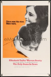8r735 ONLY GAME IN TOWN int'l 1sh 1969 Elizabeth Taylor & Warren Beatty are in love in Las Vegas!