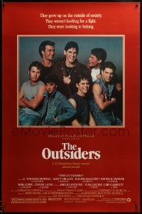8r737 OUTSIDERS 1sh 1982 Coppola, S.E. Hinton, Howell, Dillon, Macchio, image of top cast!