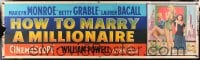 8r126 HOW TO MARRY A MILLIONAIRE paper banner 1953 sexy Marilyn Monroe, Betty Grable & Lauren Bacall!