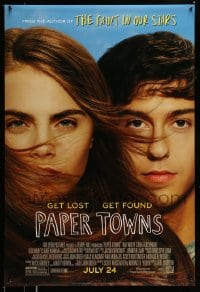8r739 PAPER TOWNS style B advance DS 1sh 2015 great image of Nat Wolff and Cara Delevingne!