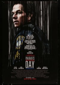 8r742 PATRIOTS DAY advance DS 1sh 2016 Peter Berg, Mark Wahlberg, U.S. flag made out of shoe laces!