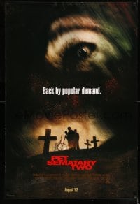 8r747 PET SEMATARY TWO advance 1sh 1992 Stephen King, zombies are back by popular demand!