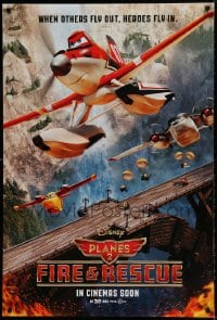 8r763 PLANES: FIRE & RESCUE int'l advance DS 1sh 2014 Walt Disney CGI aircraft kid's adventure!