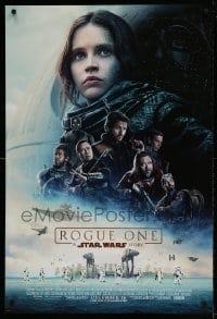 8r808 ROGUE ONE advance DS 1sh 2016 A Star Wars Story, Felicity Jones, top cast montage, Death Star!