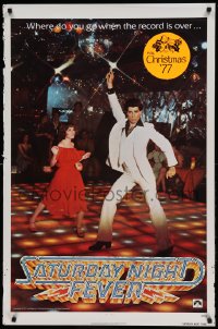 8r819 SATURDAY NIGHT FEVER teaser 1sh 1977 best image of disco John Travolta & Karen Lynn Gorney!