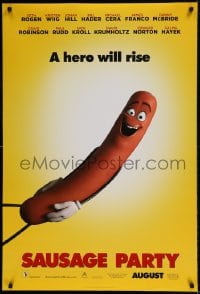 8r821 SAUSAGE PARTY teaser DS 1sh 2016 Seth Rogen, Jonah Hill, outrageous image, a hero will rise!