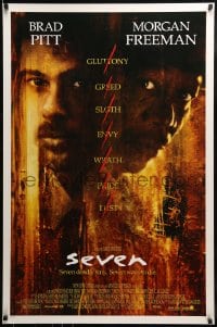8r831 SEVEN DS 1sh 1995 David Fincher, Morgan Freeman, Brad Pitt, deadly sins!