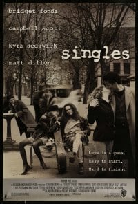 8r847 SINGLES 1sh 1992 Cameron Crowe, Bridget Fonda, Matt Dillon, Kyra Sedgwick!